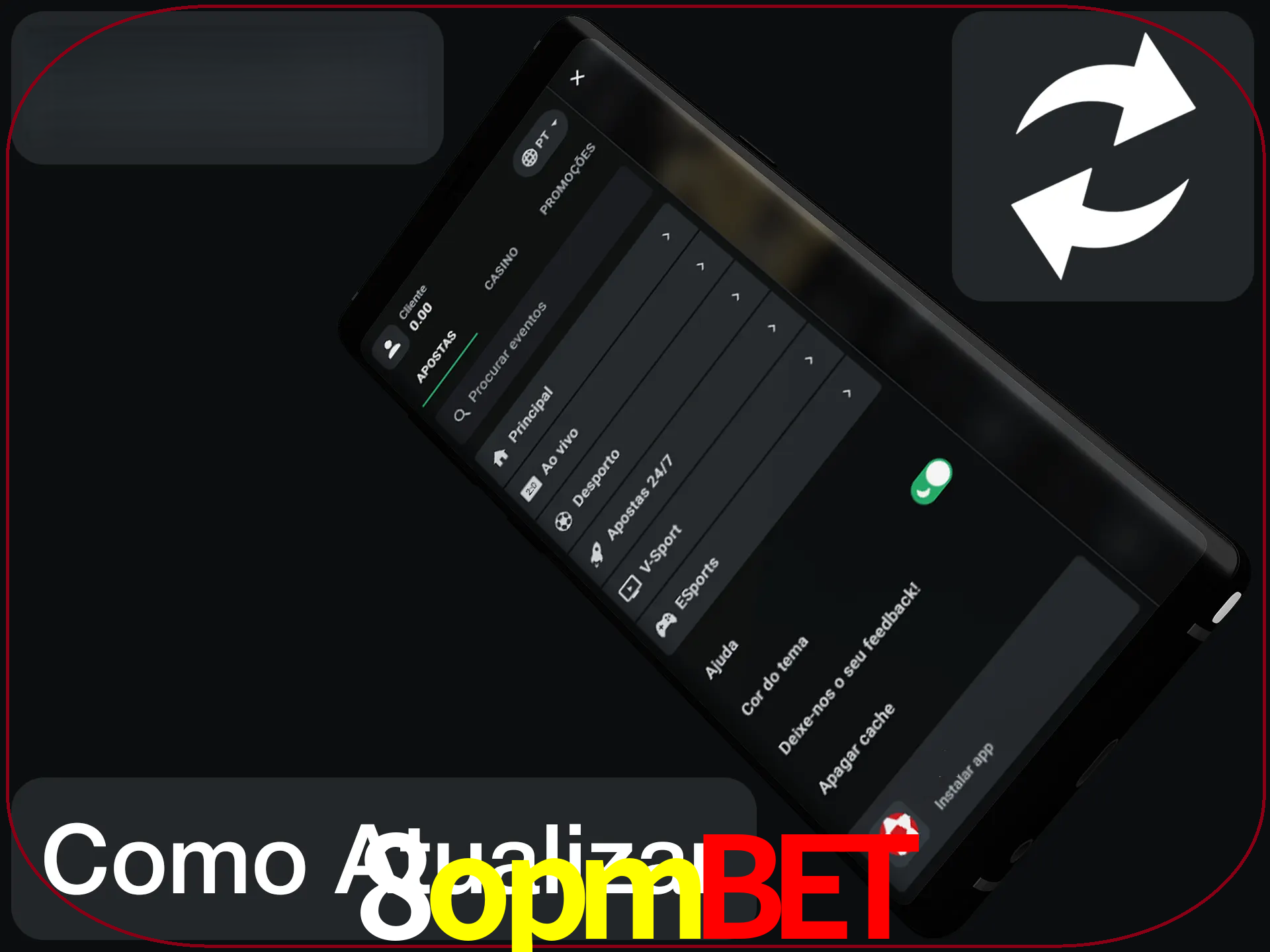 O aplicativo é atualizado automaticamente quando você faz o login.