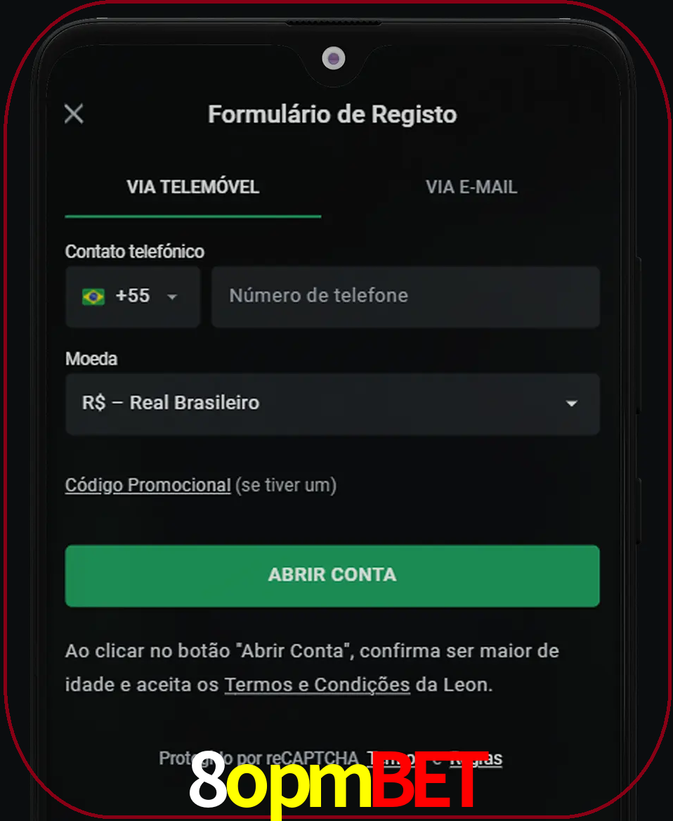 Abra o aplicativo e inicie o processo de registro.